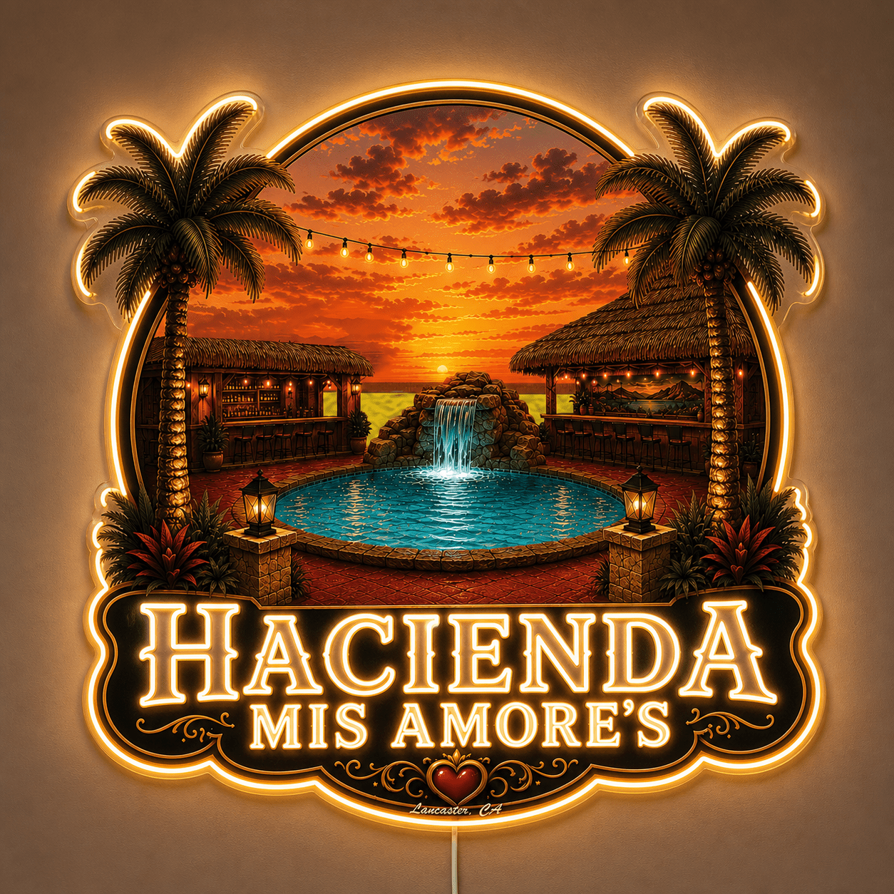HACIENDA MIS AMORE'S Custom LED Neon Sign - Shineneon