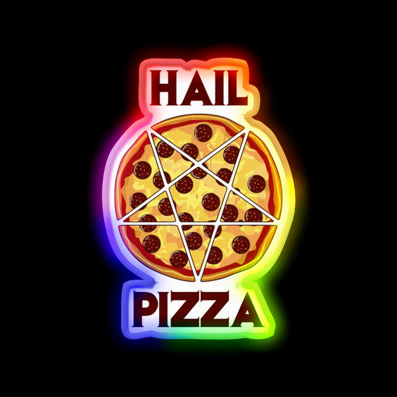 Hail Pizza Without Olives Fast Food Led Neon Sign For Burger Place Rgb Color