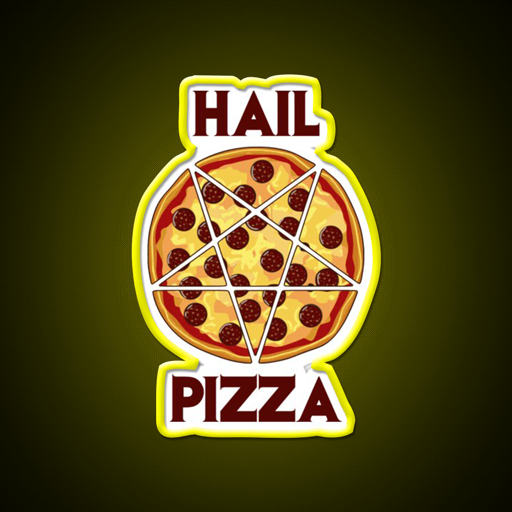 Hail Pizza Without Olives Fast Food Led Neon Sign For Burger Place Rgb Color