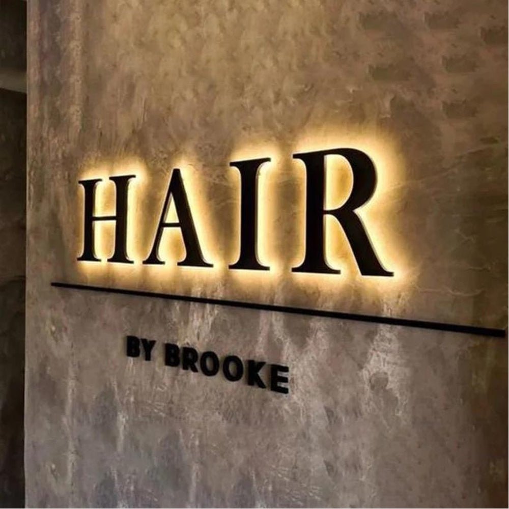 Hair 3D Backlit Letters Business Metal Led Sign - Shineneon