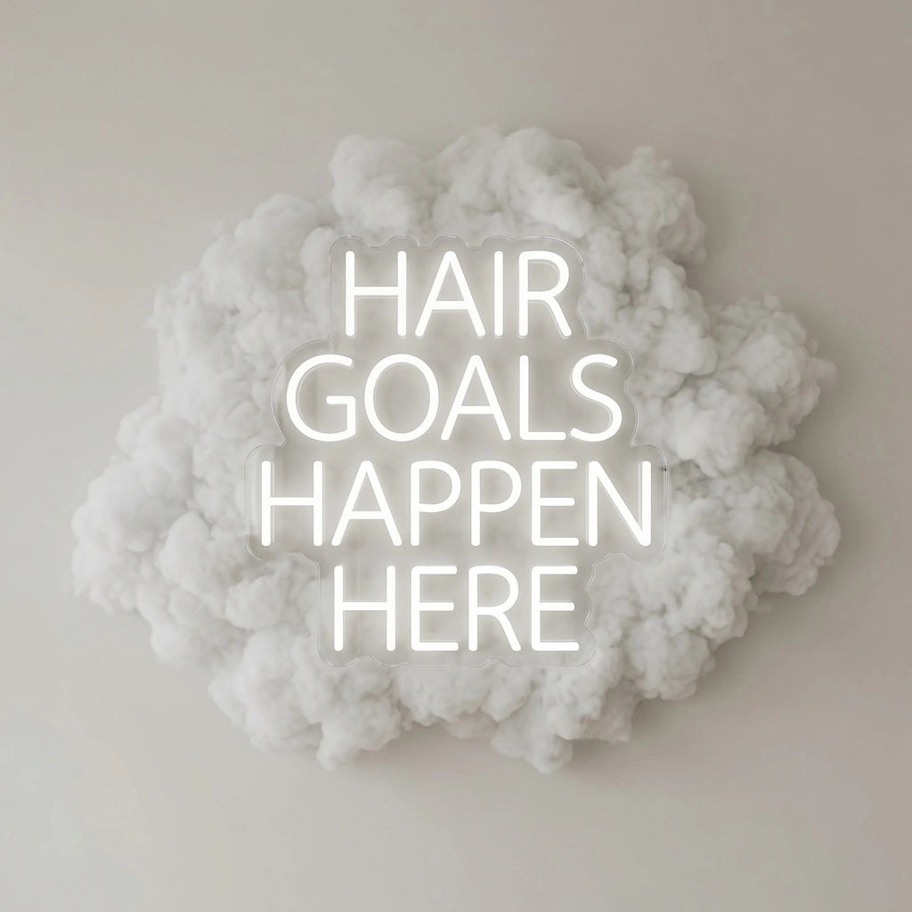 Hair Goals Happen Here LED Neon Sign - 01 Original Product Image