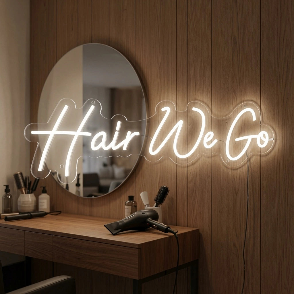 Hair We Go LED Neon Sign - 03 Real Lifestyle Scene