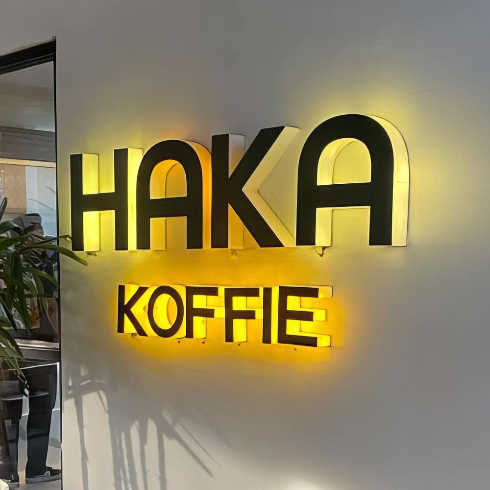 Haka Koffie 3D Backlit Letters Business Metal Led Sign - Shineneon