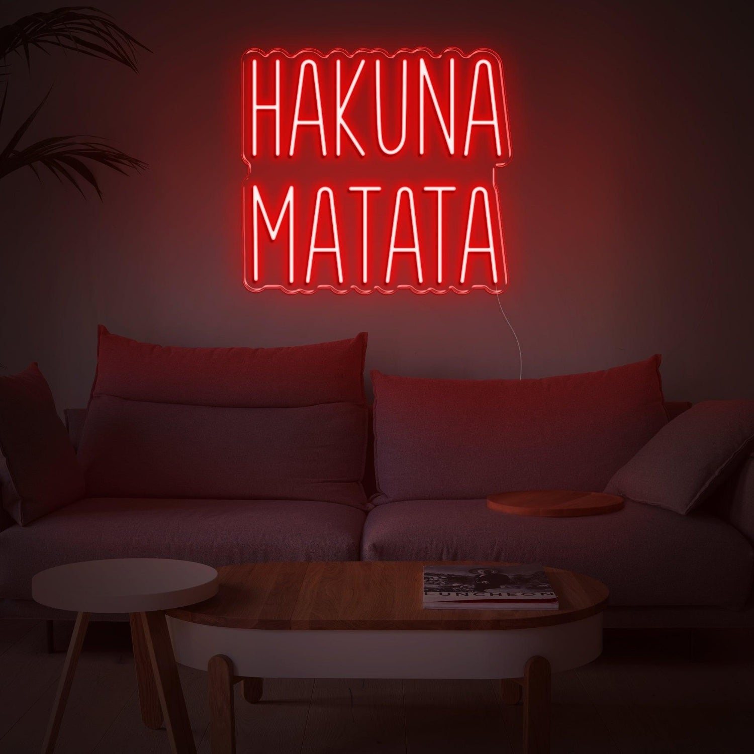 Hakuna Matata Red Script Led Neon Sign For Modern Living Room Decor | Shineneon