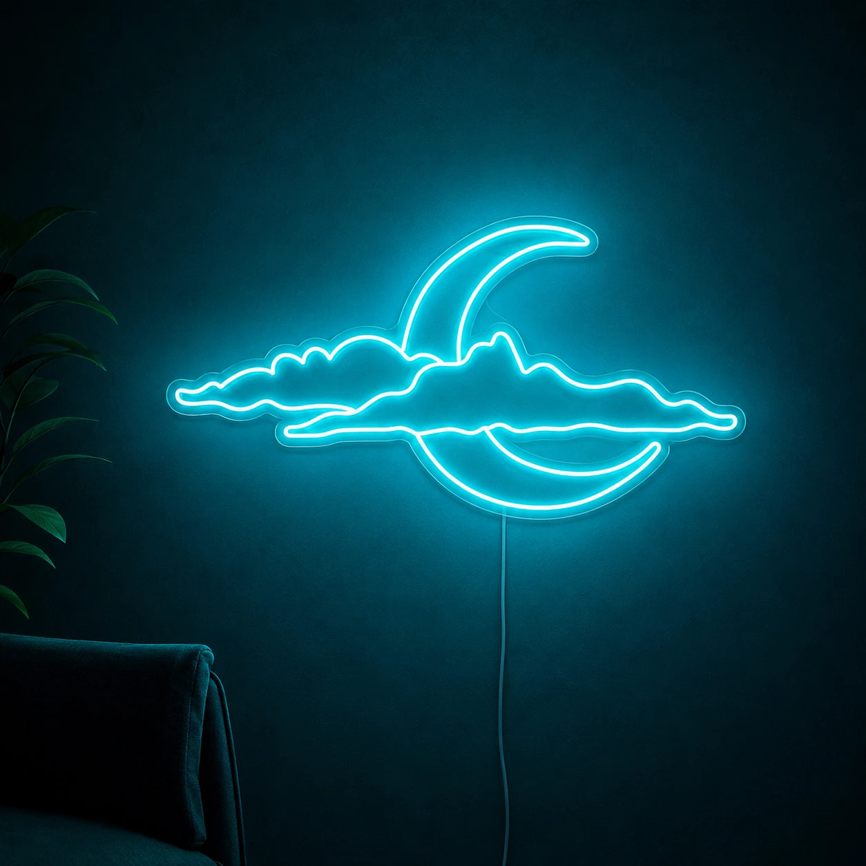 Half Moon Clouds Neon Sign LED Neon Sign high-converting product image