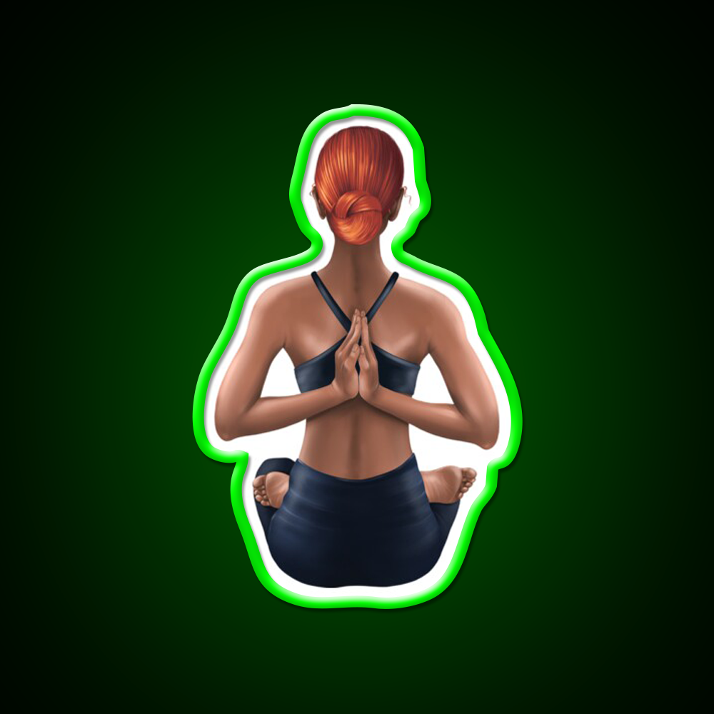 Half Moon Yoga Pose Yoga Led Neon Sign For Wellness Space Rgb Color