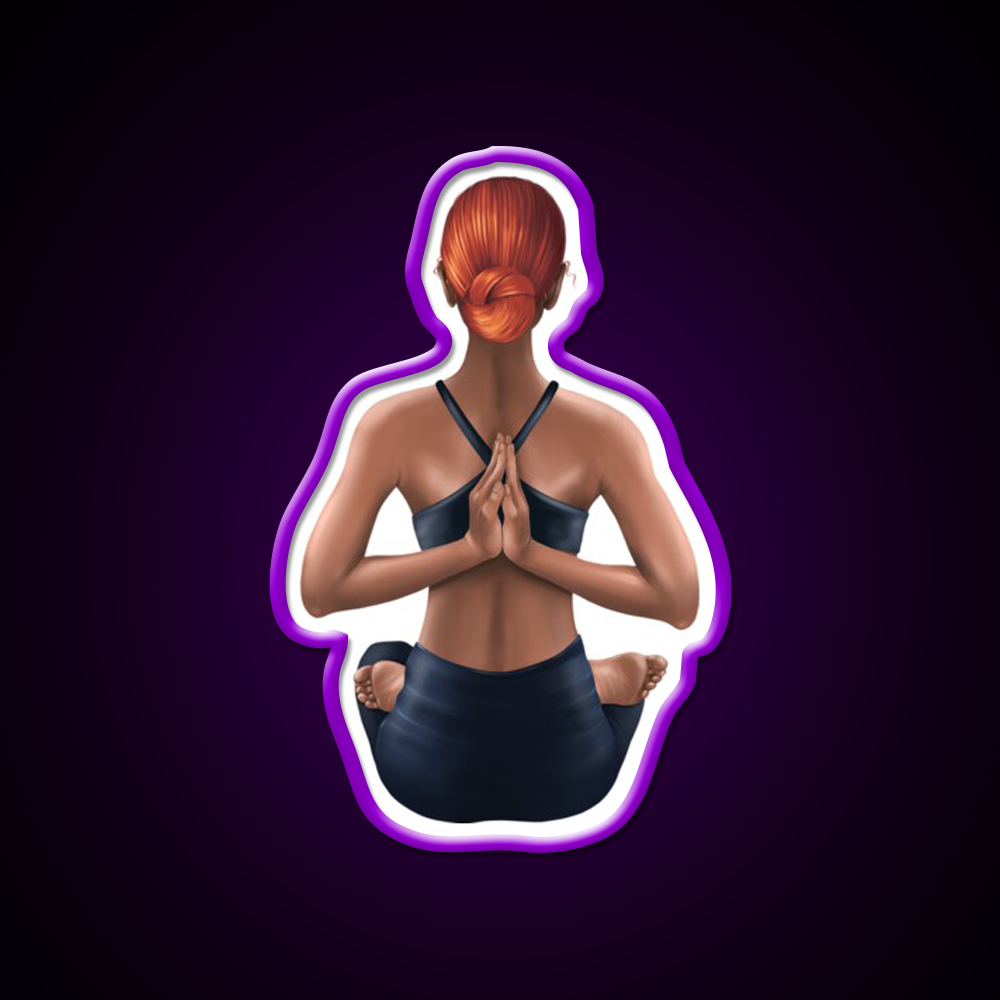 Half Moon Yoga Pose Yoga Led Neon Sign For Wellness Space Rgb Color