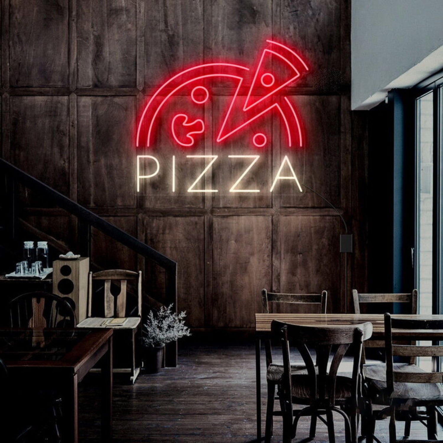 Half Pizza And Slice Led Neon Sign | Shineneon
