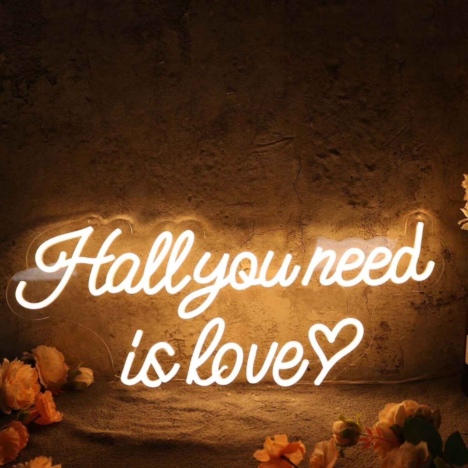 Hall You Need Is Love Yellow Neon Sign | Shineneon