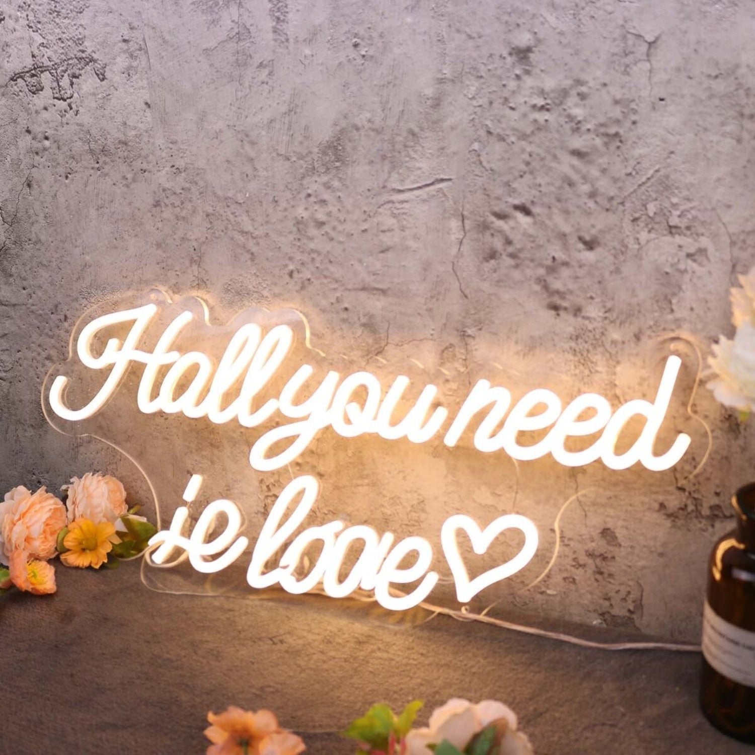 Hall You Need Is Love Yellow Neon Sign | Shineneon