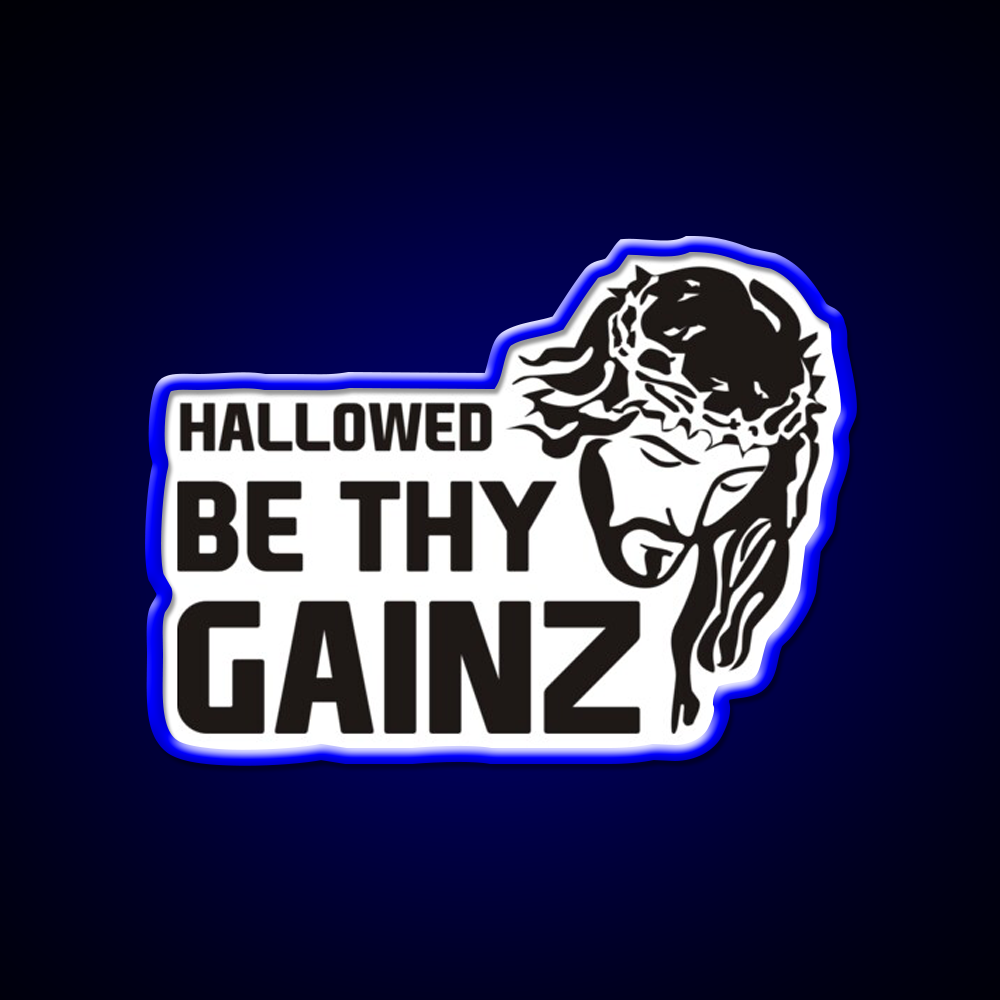 Hallowed Be Thy Gainz Gym Fitness Led Neon Sign Rgb Color