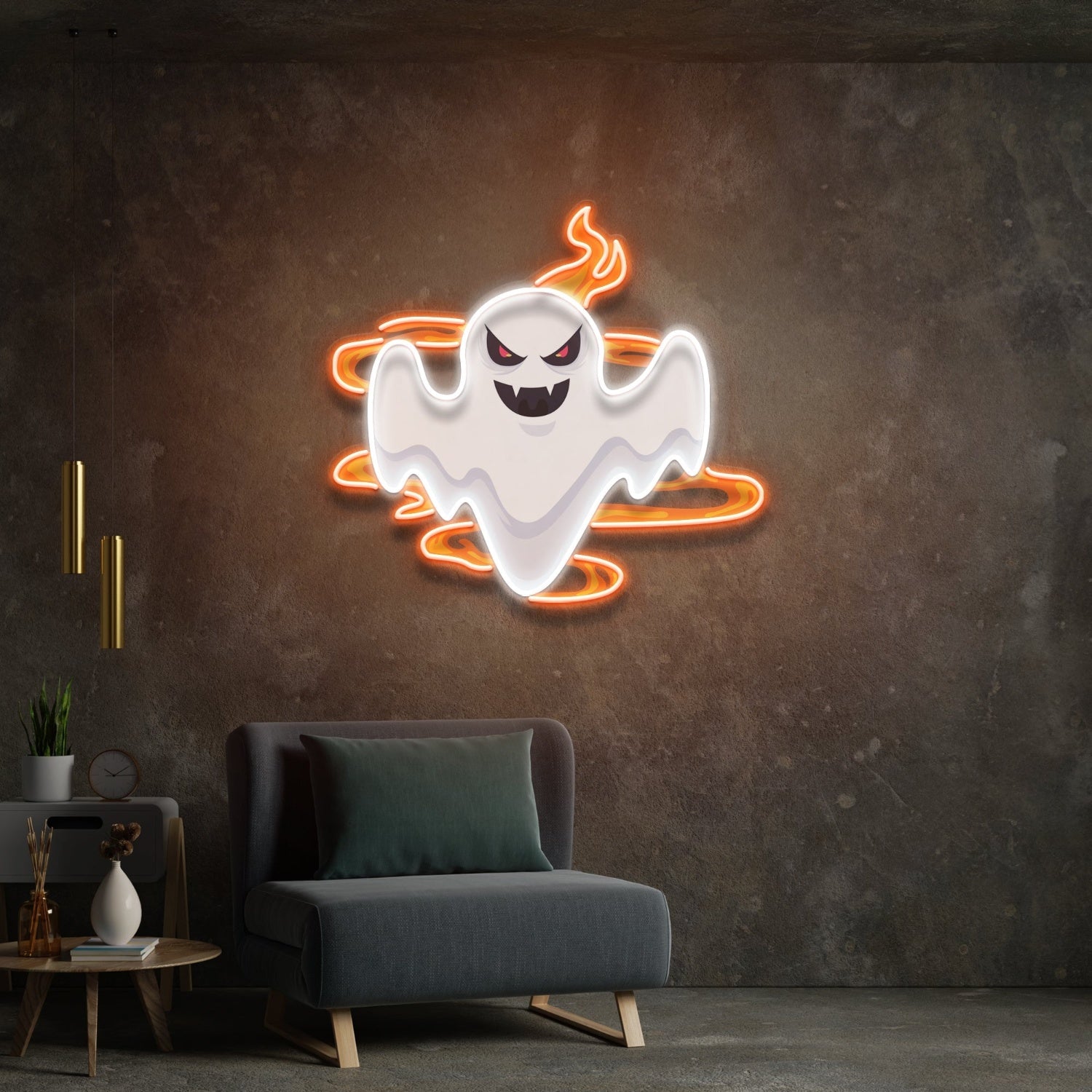 Halloween Day Ghost Fire Neon Acrylic Artwork | Shineneon
