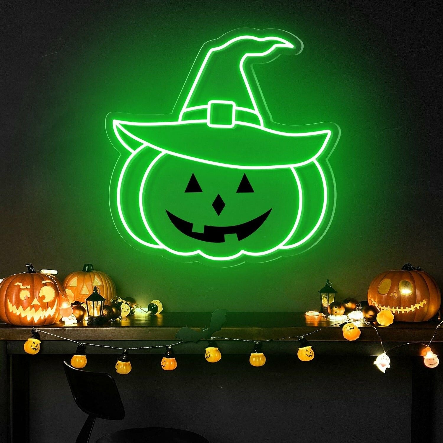 Halloween Festivities Pumpkin Hat Neon Sign For Home Decor | Shineneon