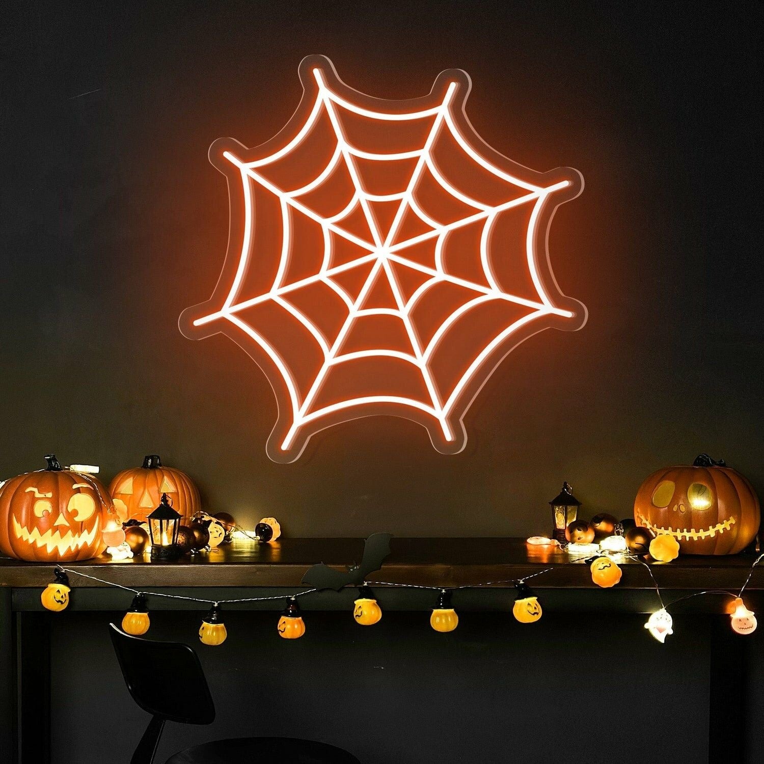 Halloween Festivities Spider Web Neon Sign | Shineneon