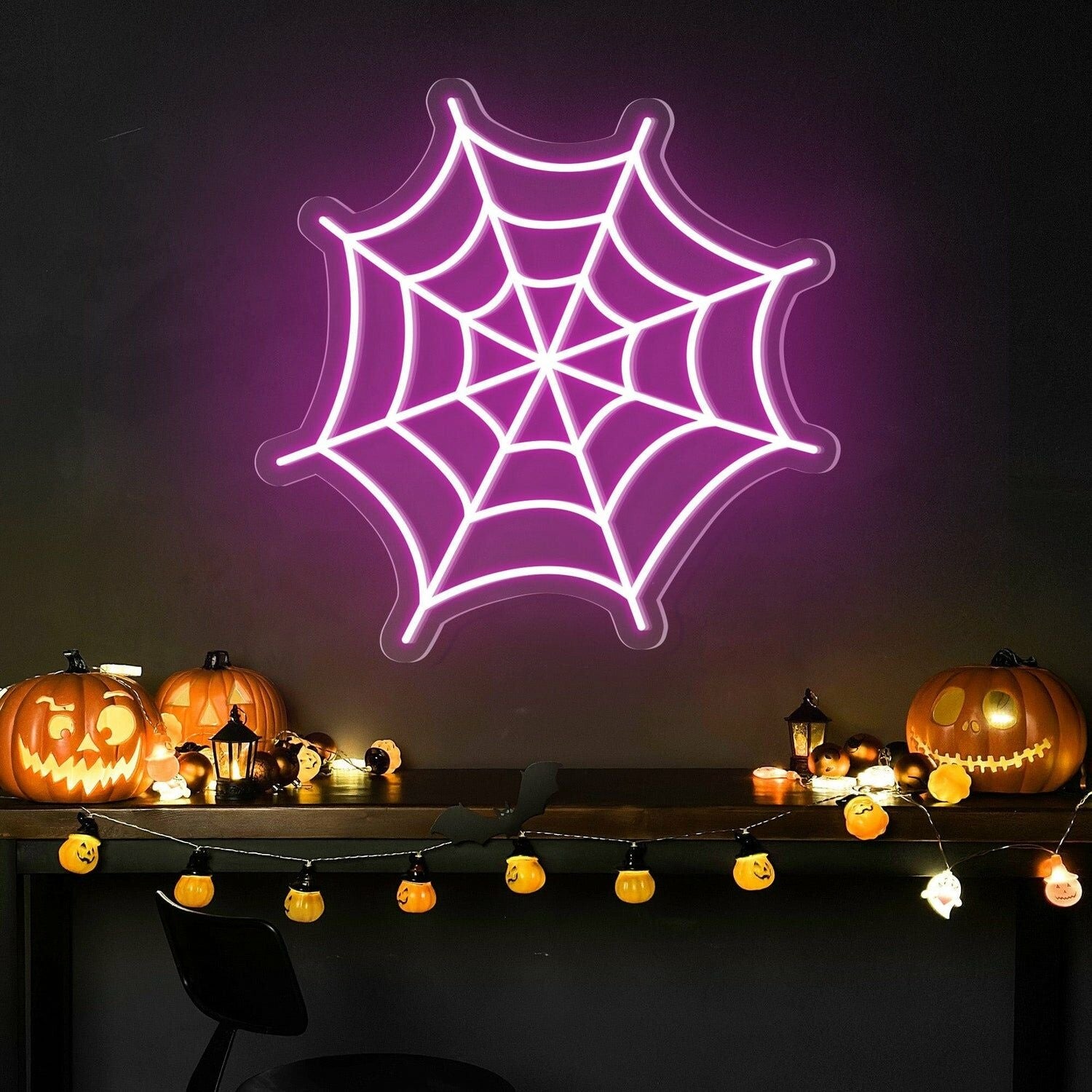 Halloween Festivities Spider Web Neon Sign | Shineneon