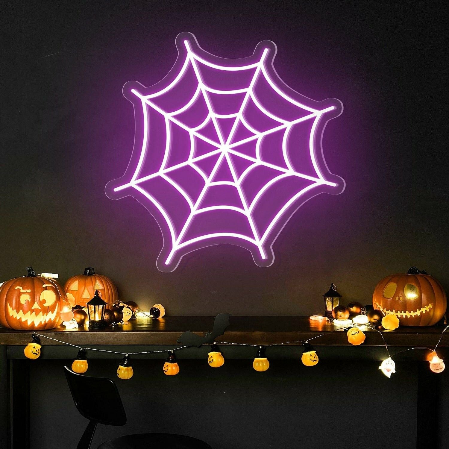Halloween Festivities Spider Web Neon Sign | Shineneon