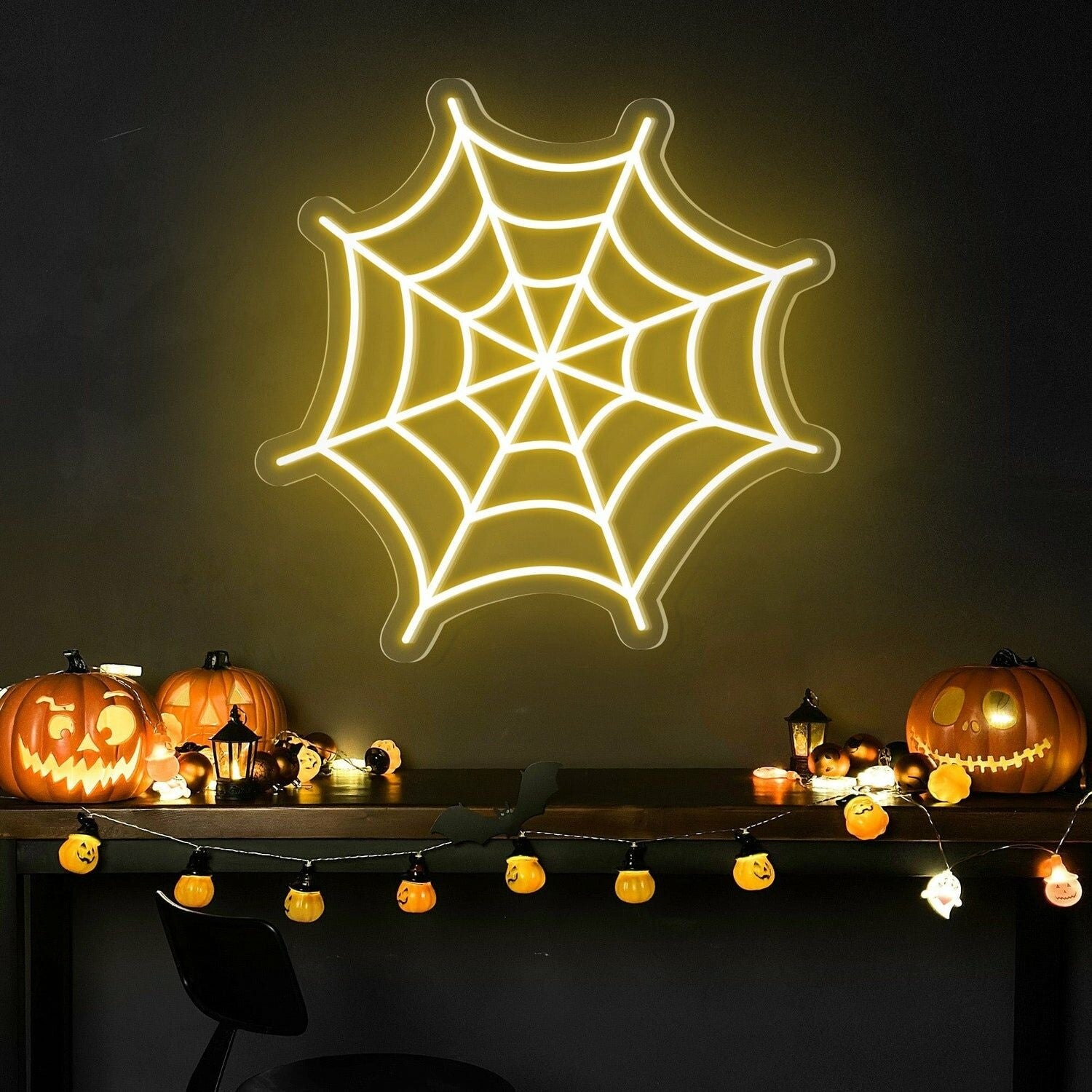 Halloween Festivities Spider Web Neon Sign | Shineneon