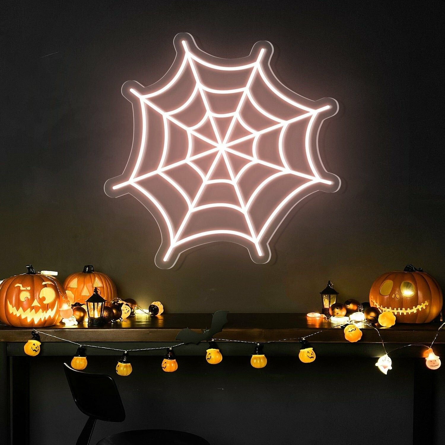 Halloween Festivities Spider Web Neon Sign | Shineneon