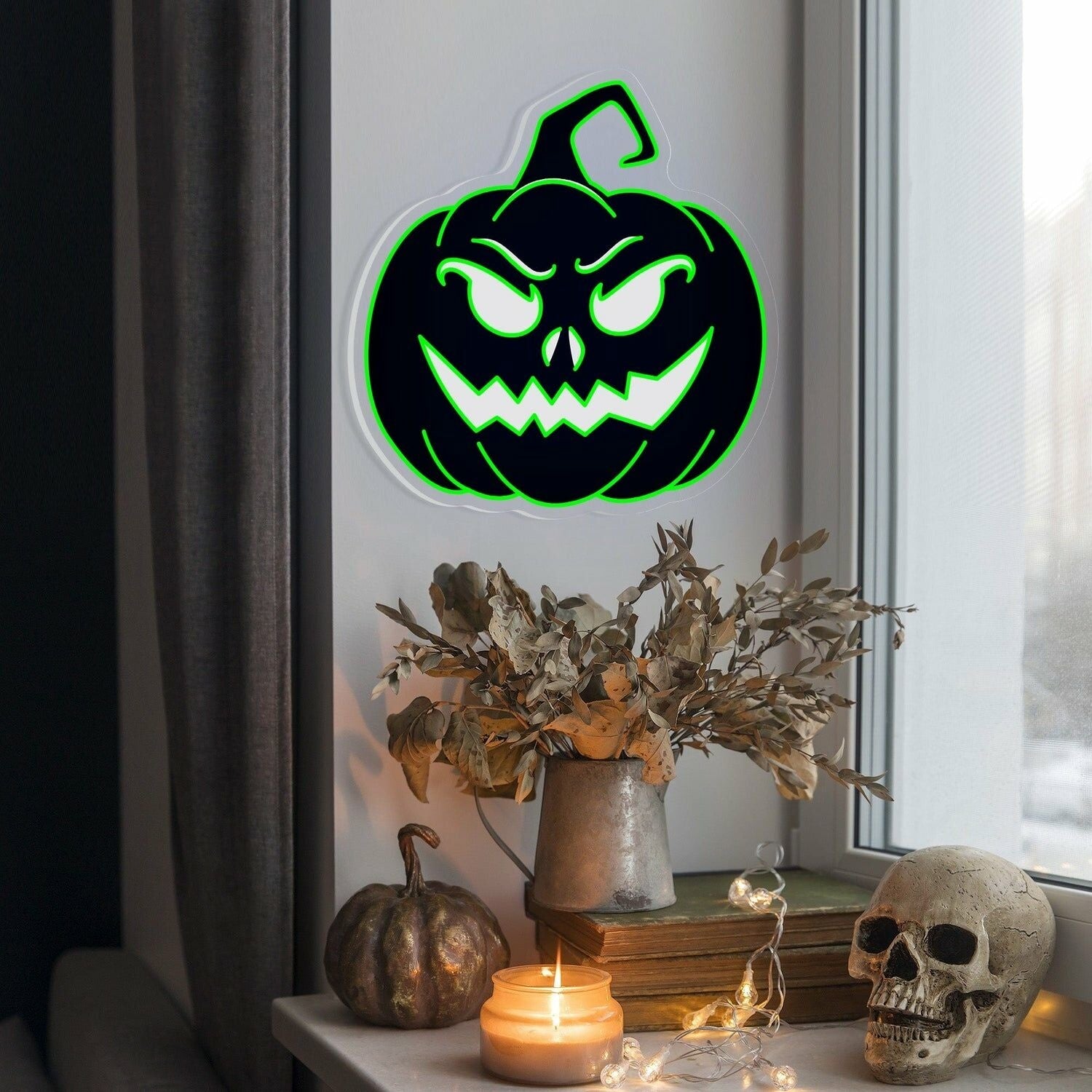 Halloween Festivities With The Devil Face Pumpkin Neon Sign | Shineneon