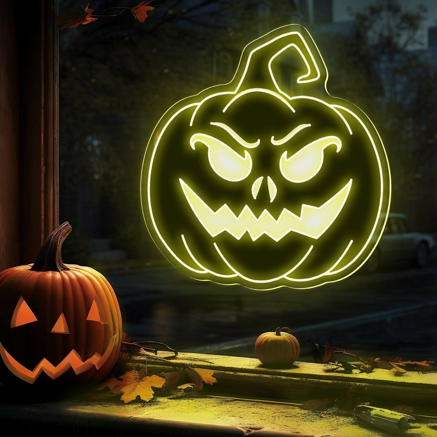 Halloween Festivities With The Devil Face Pumpkin Neon Sign | Shineneon