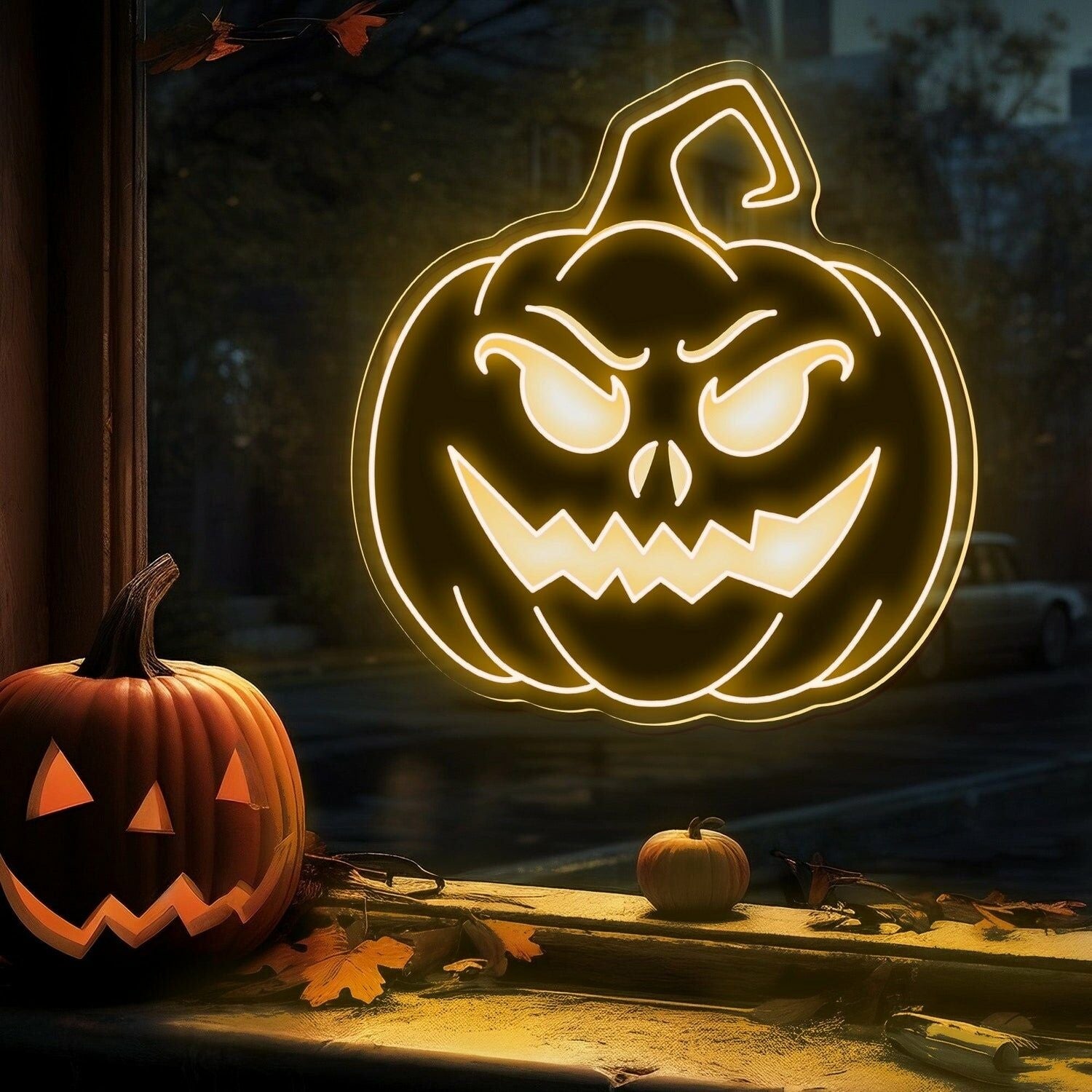 Halloween Festivities With The Devil Face Pumpkin Neon Sign | Shineneon