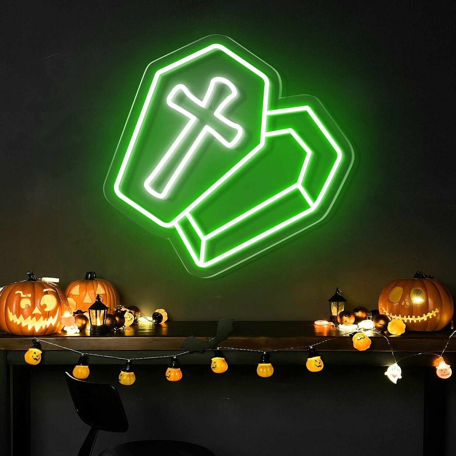 Halloween Festivities With The Semi Open Coffin Halloween Neon Sign | Shineneon