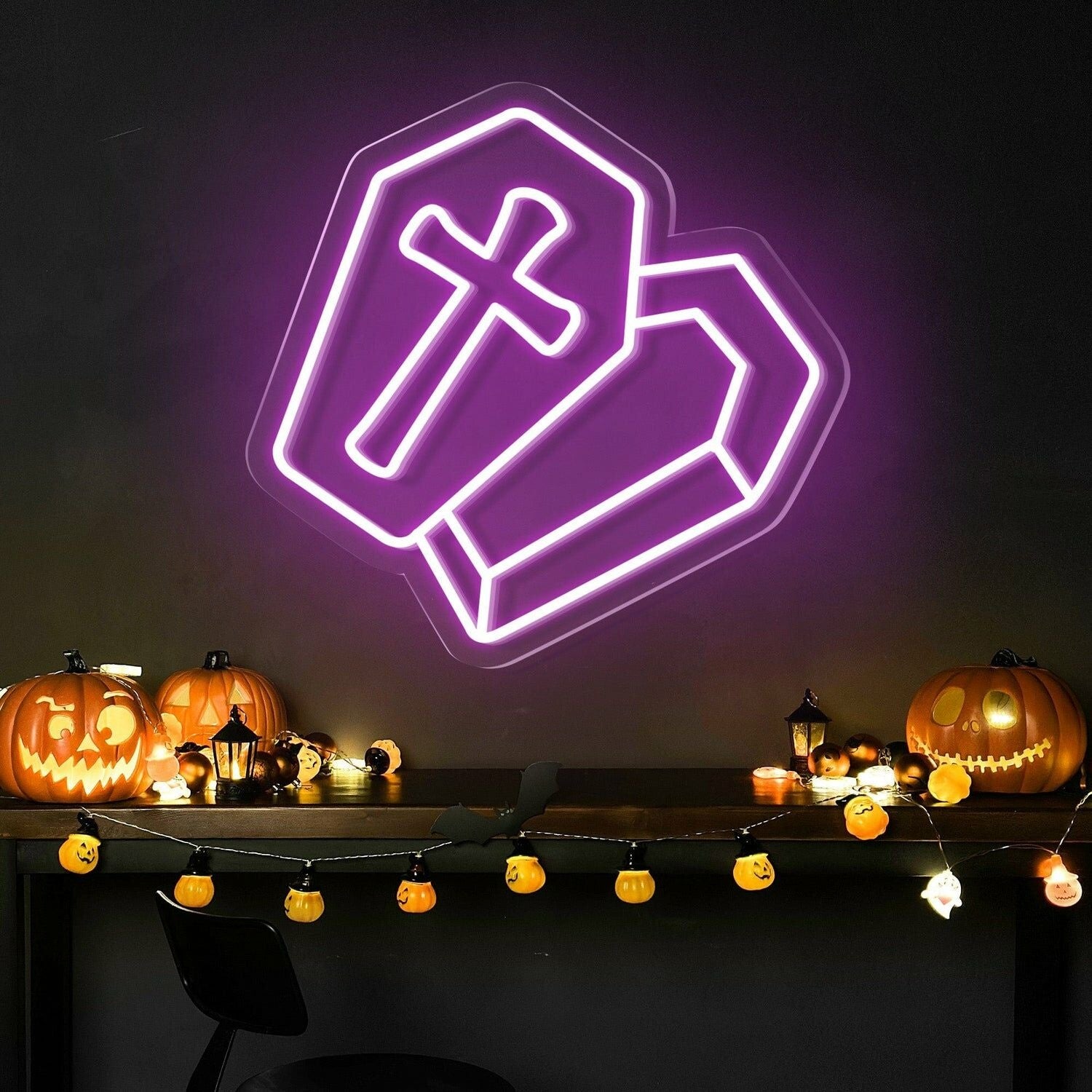 Halloween Festivities With The Semi Open Coffin Halloween Neon Sign | Shineneon