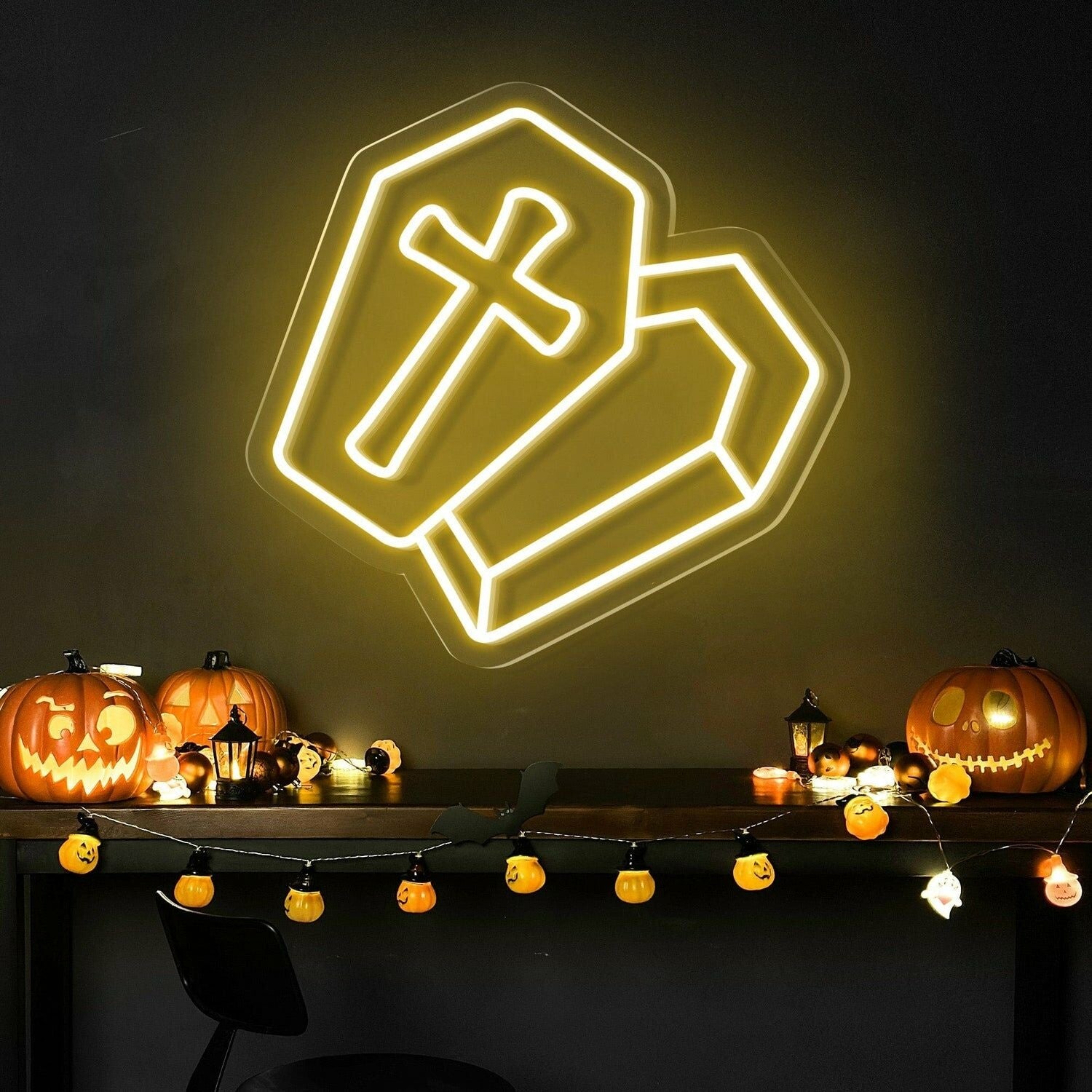 Halloween Festivities With The Semi Open Coffin Halloween Neon Sign | Shineneon