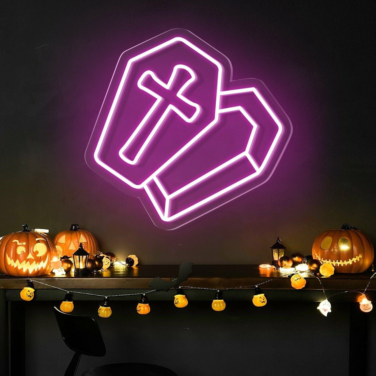 Halloween Festivities With The Semi Open Coffin Halloween Neon Sign | Shineneon