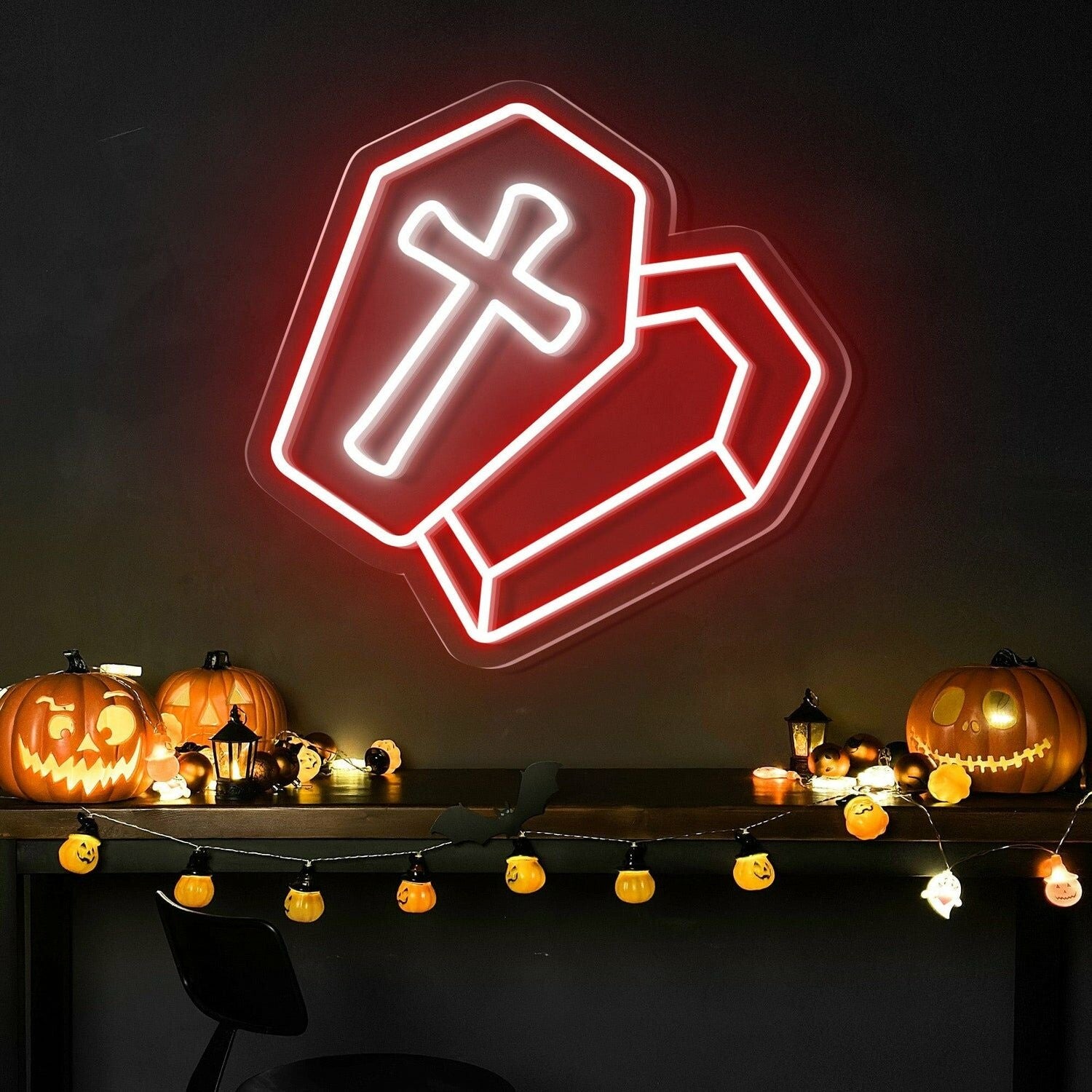 Halloween Festivities With The Semi Open Coffin Halloween Neon Sign | Shineneon