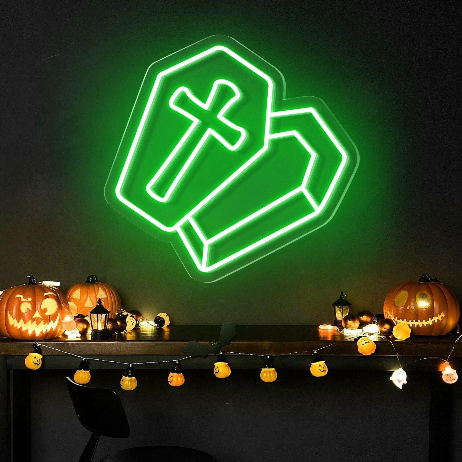 Halloween Festivities With The Semi Open Coffin Halloween Neon Sign | Shineneon