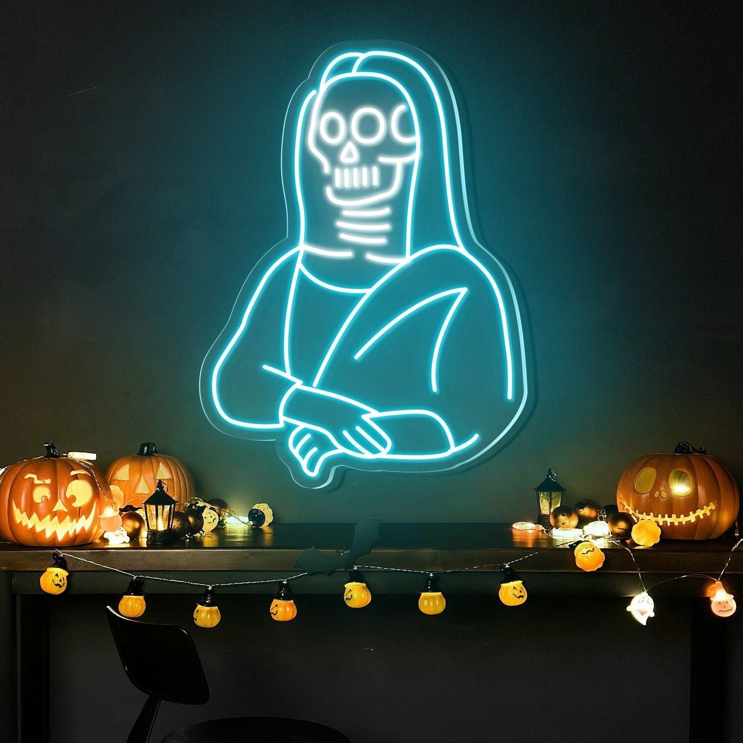 Halloween Festivities With The Skulls Beauty Neon Sign | Shineneon