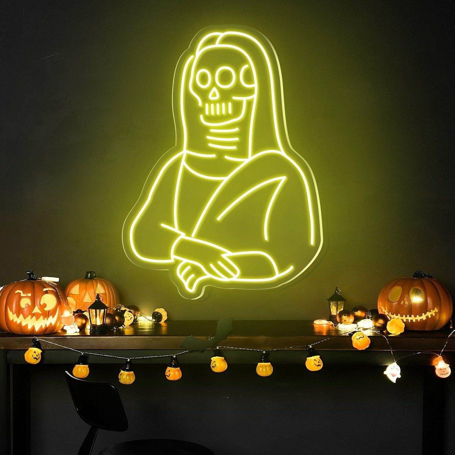 Halloween Festivities With The Skulls Beauty Neon Sign | Shineneon