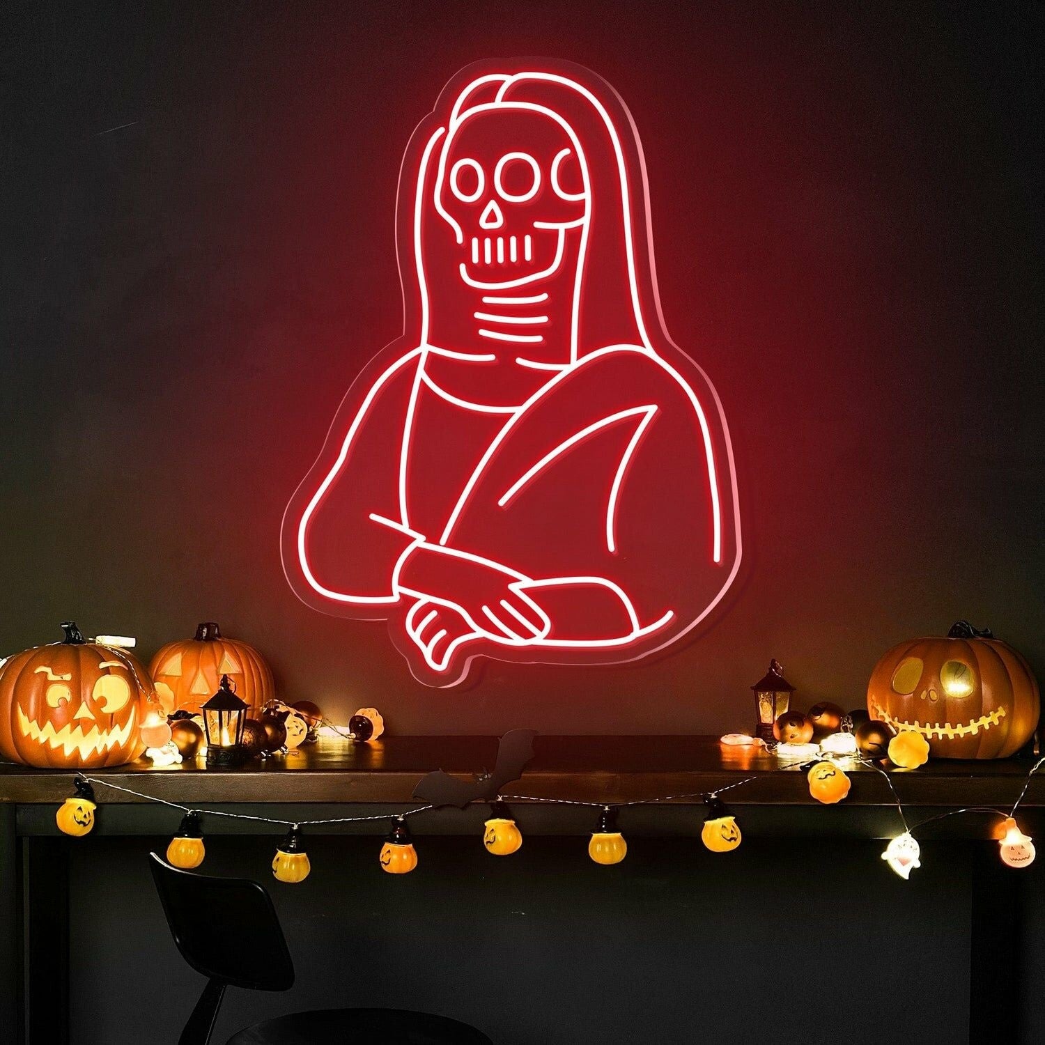 Halloween Festivities With The Skulls Beauty Neon Sign | Shineneon