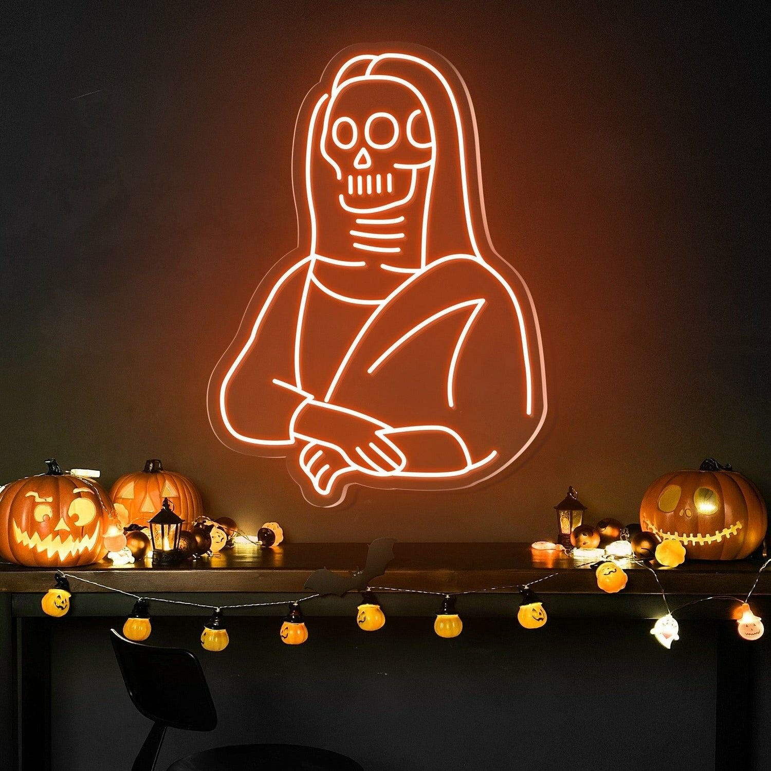 Halloween Festivities With The Skulls Beauty Neon Sign | Shineneon