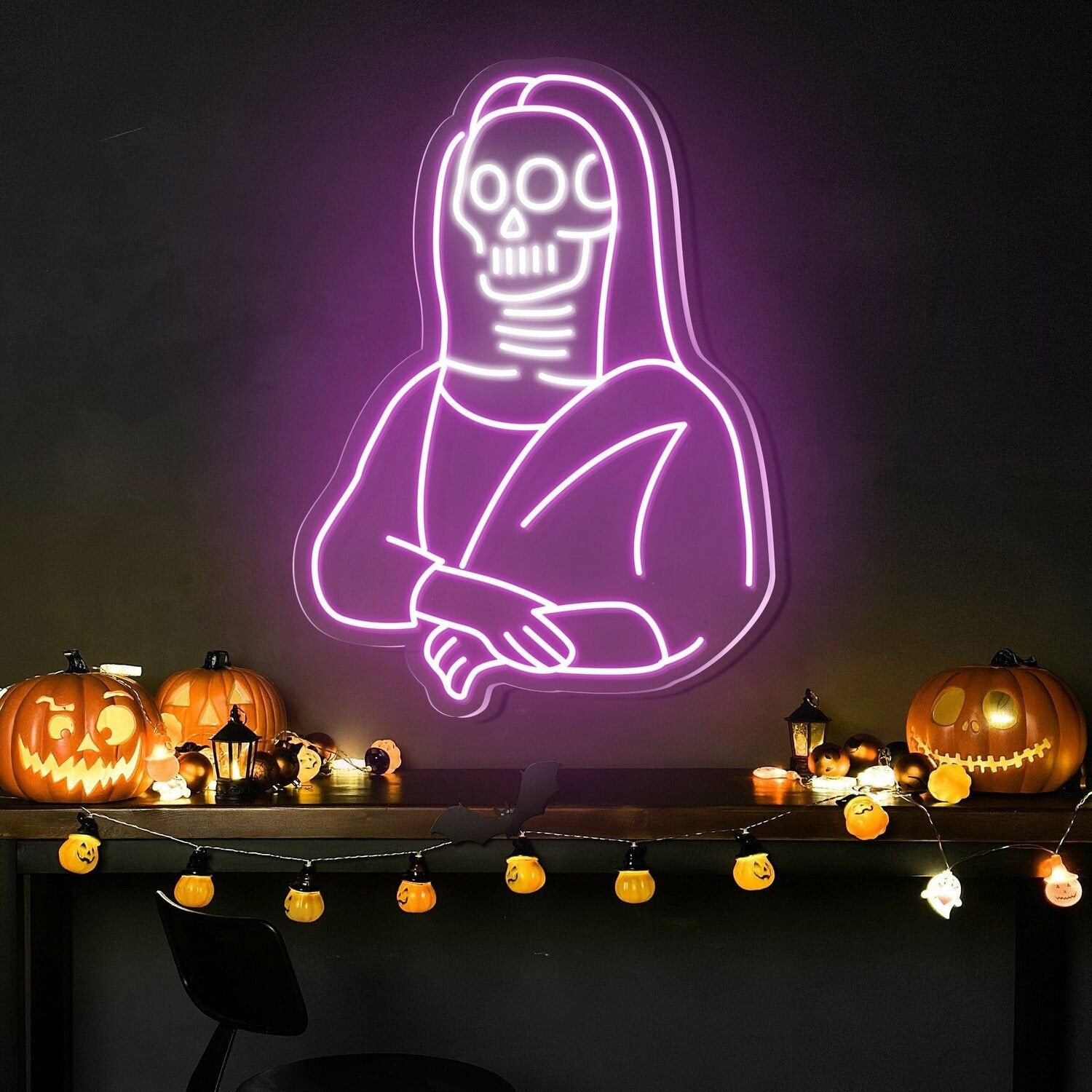 Halloween Festivities With The Skulls Beauty Neon Sign | Shineneon