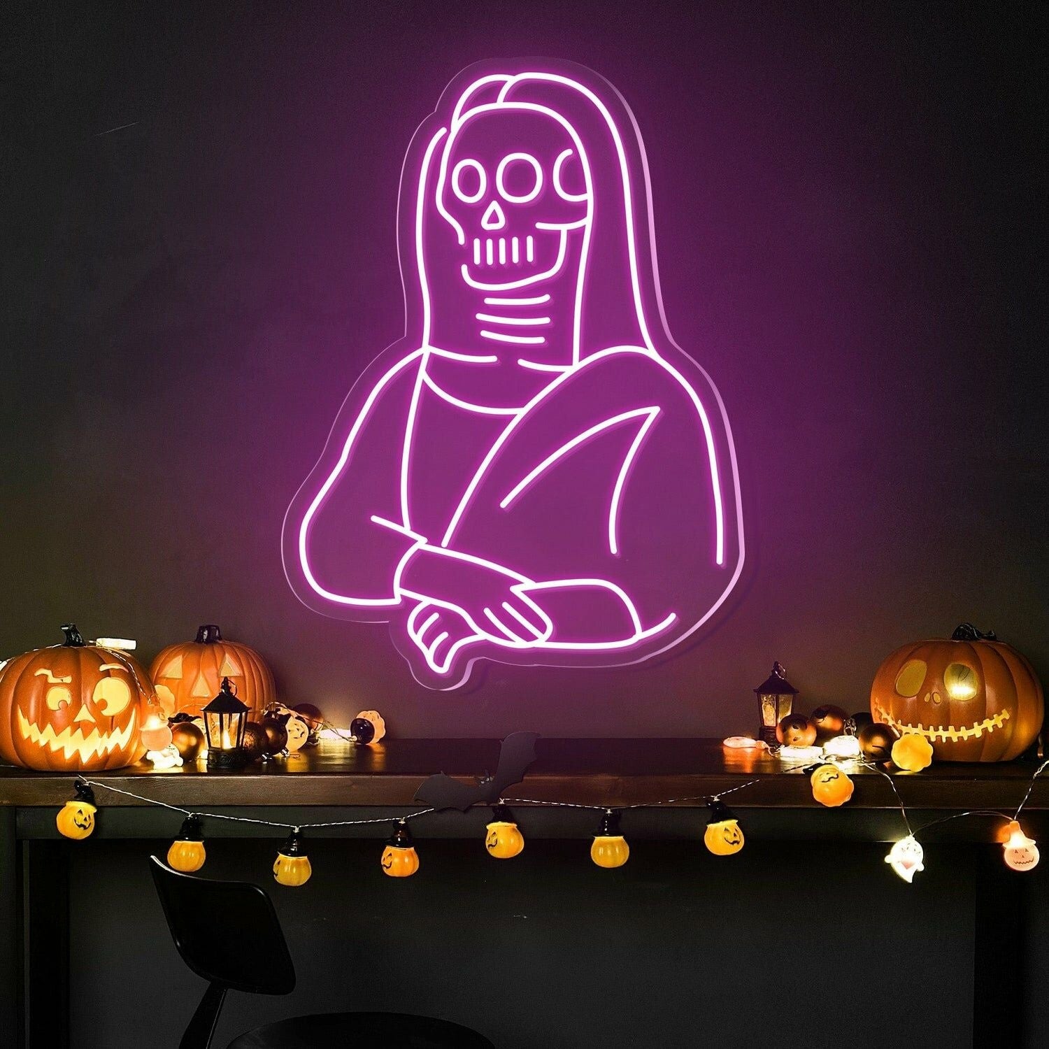 Halloween Festivities With The Skulls Beauty Neon Sign | Shineneon