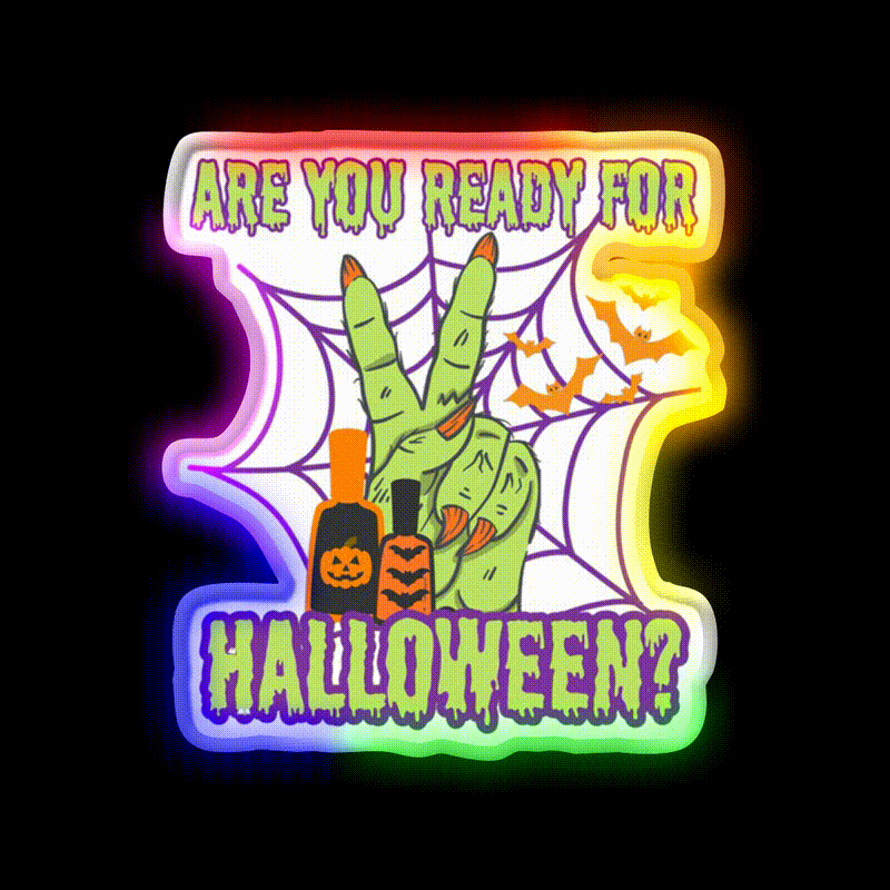 Halloween For Nails Artist Nail Salon Led Neon Sign Rgb Color - LED neon sign close-up detail