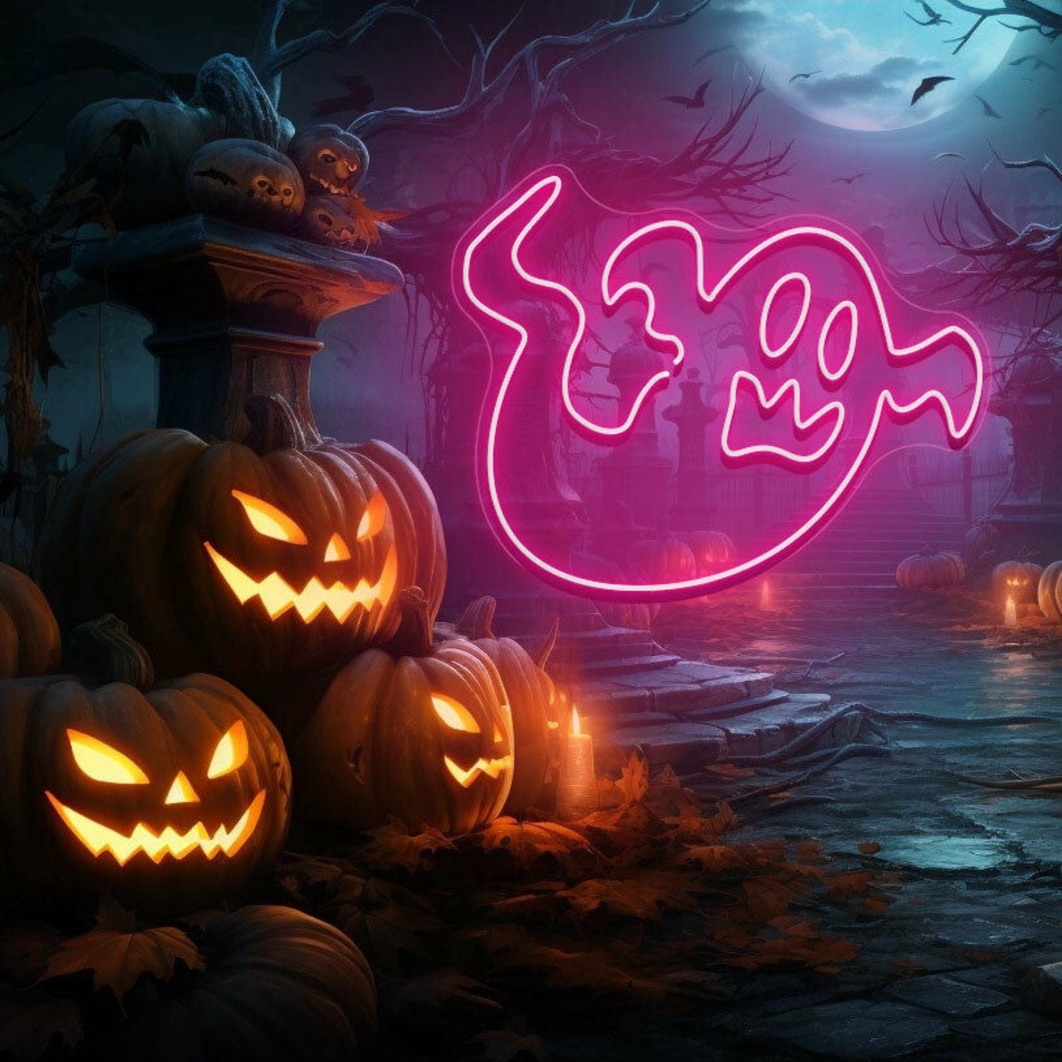 Halloween Ghost Neon Sign Home Room Wall Decoration | Shineneon