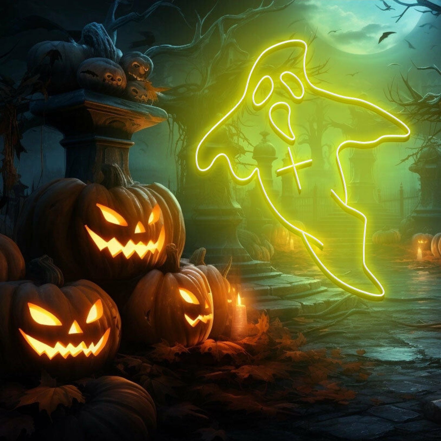 Halloween Ghost Neon Signled Ghost Neon Sign | Shineneon