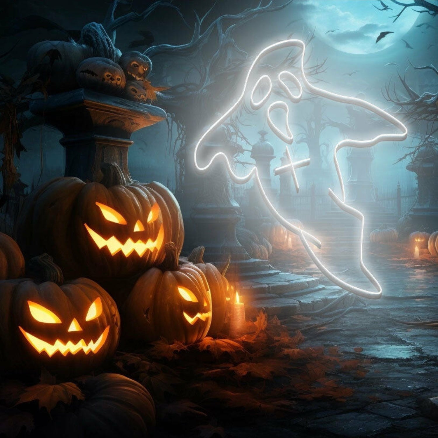 Halloween Ghost Neon Signled Ghost Neon Sign | Shineneon