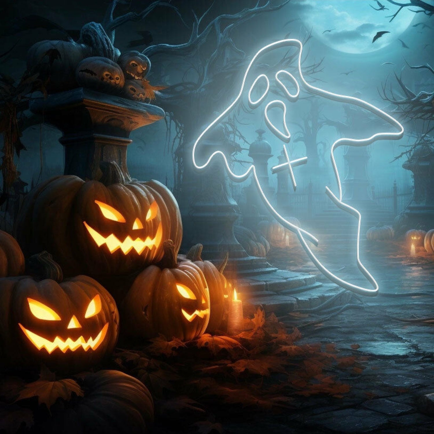 Halloween Ghost Neon Signled Ghost Neon Sign | Shineneon