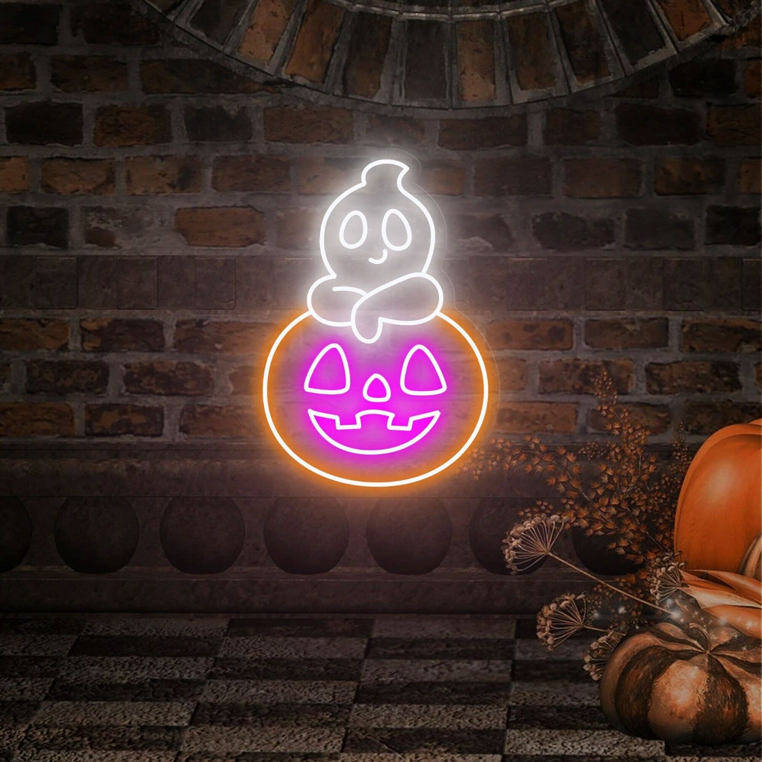 Halloween Ghost Pumpkin Neon Sign | Shineneon