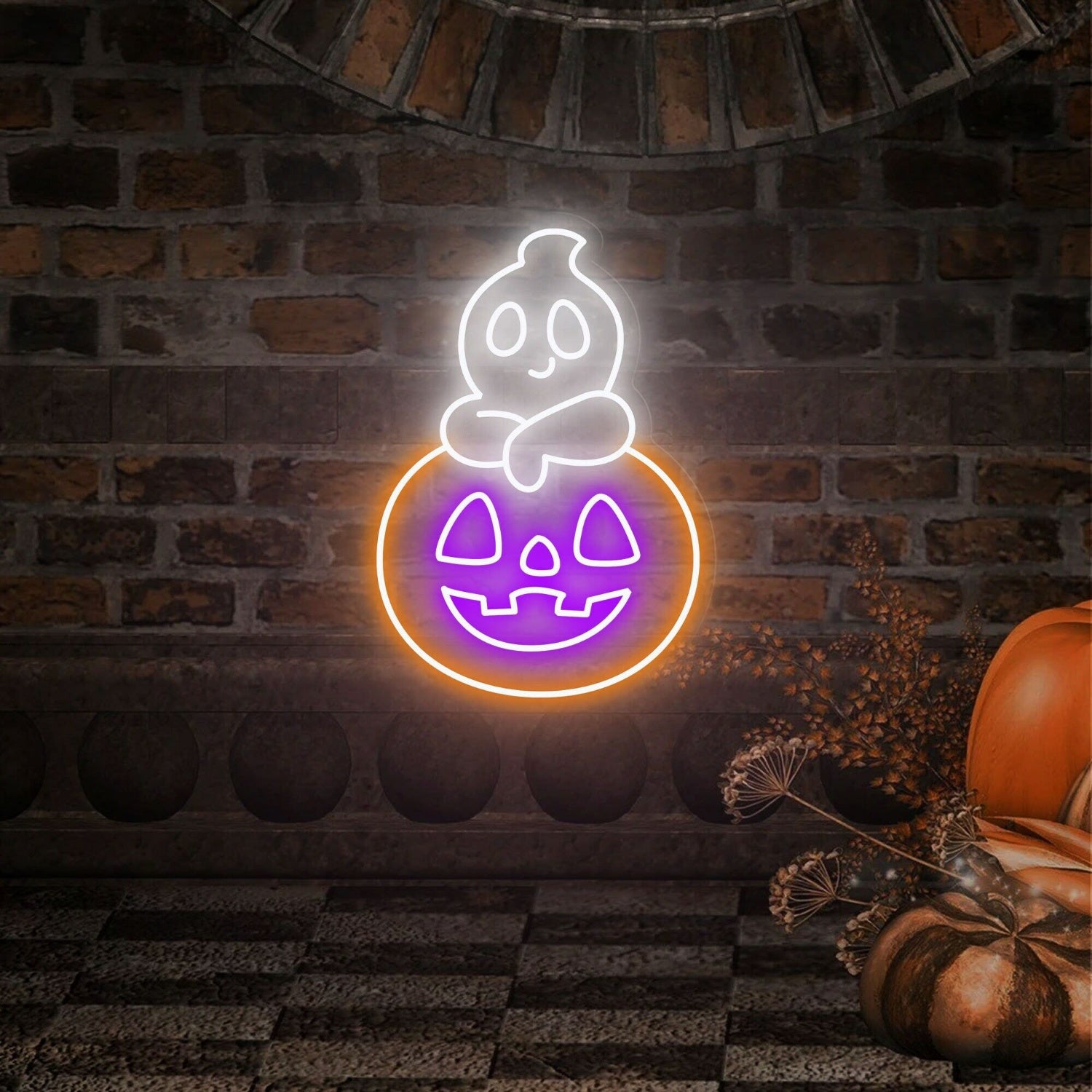 Halloween Ghost Pumpkin Neon Sign | Shineneon