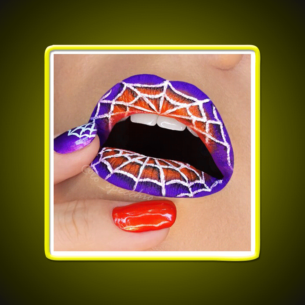 Halloween Lip And Nail Art Nail Salon Led Neon Sign Rgb Color - Custom LED neon sign front view