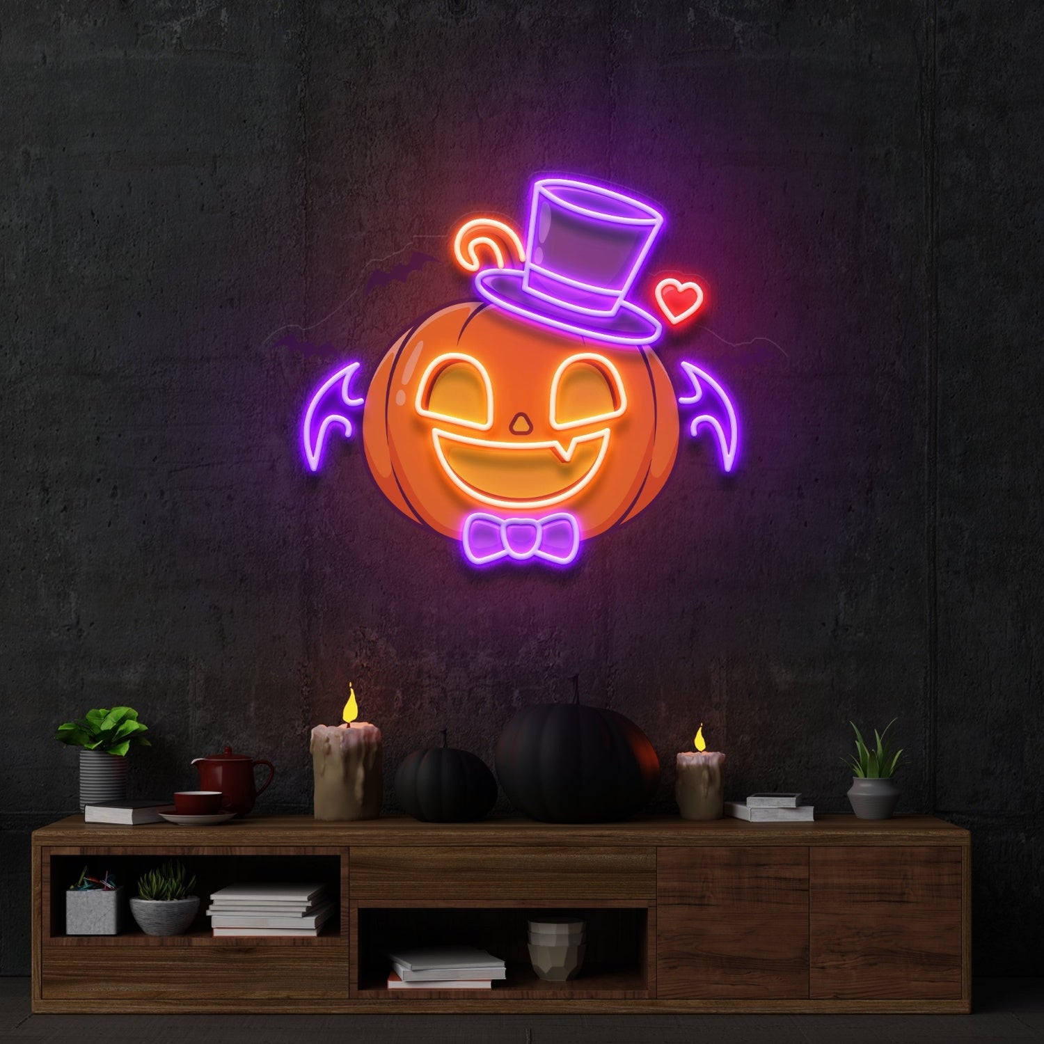 Halloween Monster Pumpkin Neon Acrylic Artwork | Shineneon