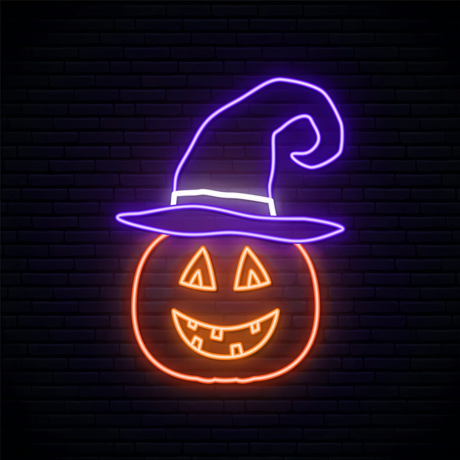 Halloween Pumpkin With Hat And Smile Neon Sign | Shineneon