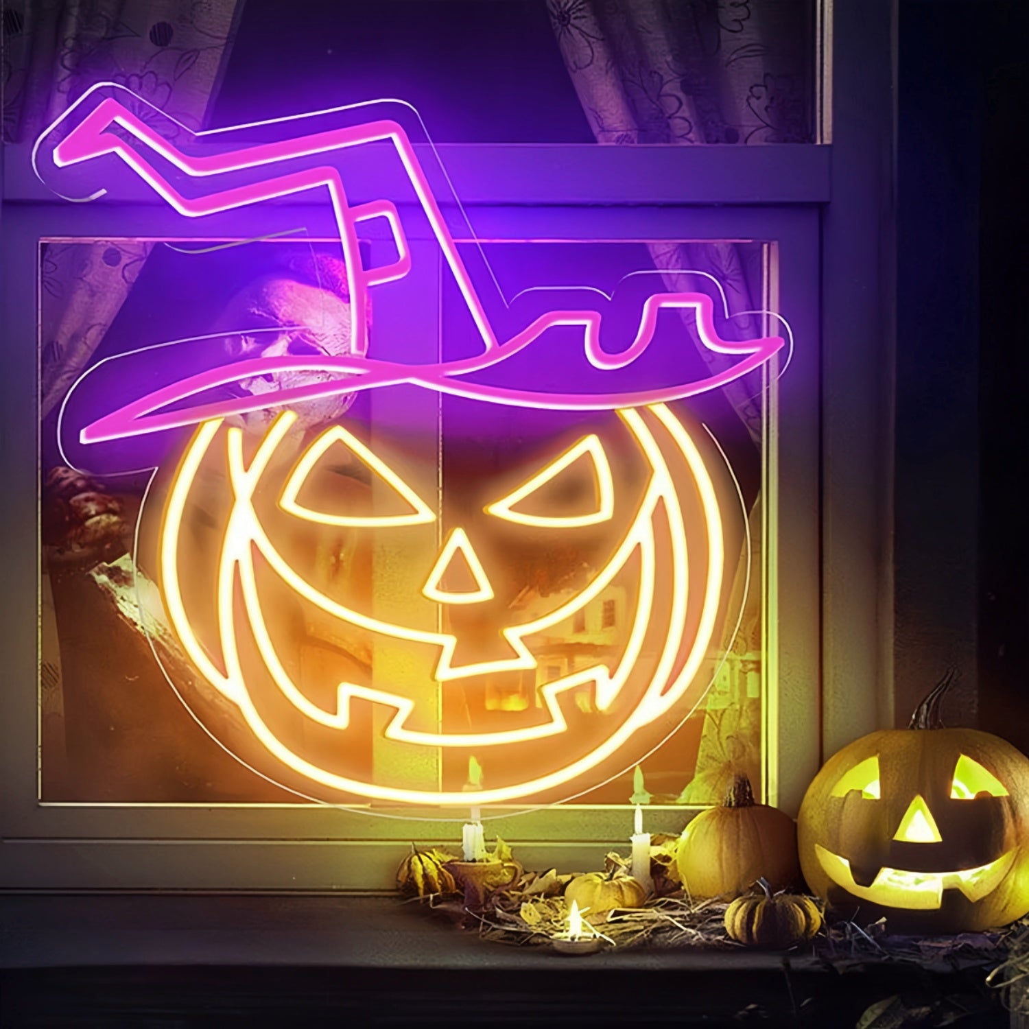 Halloween Pumpkin With Hat Neon Sign | Shineneon