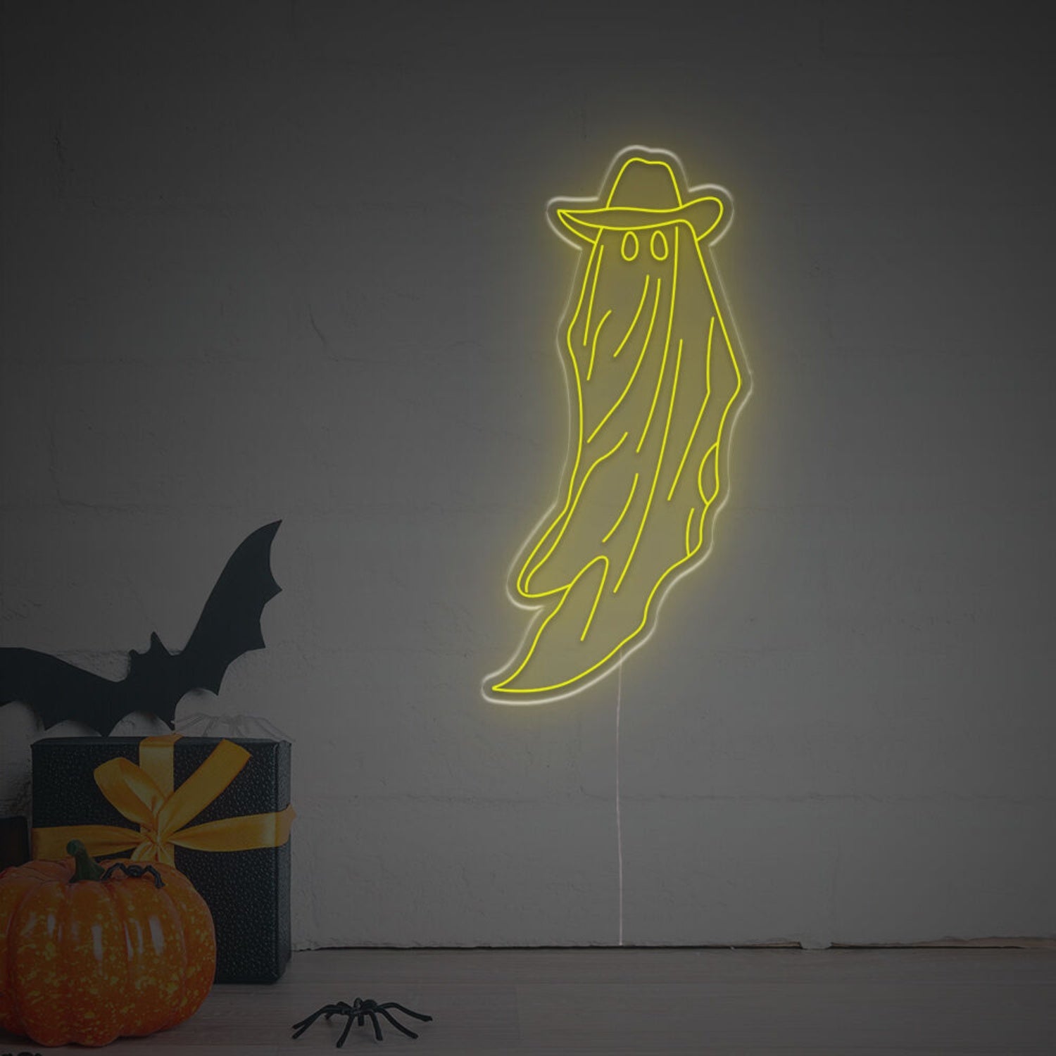 Halloween Tall Ghost With Hat Led Neon Sign | Shineneon