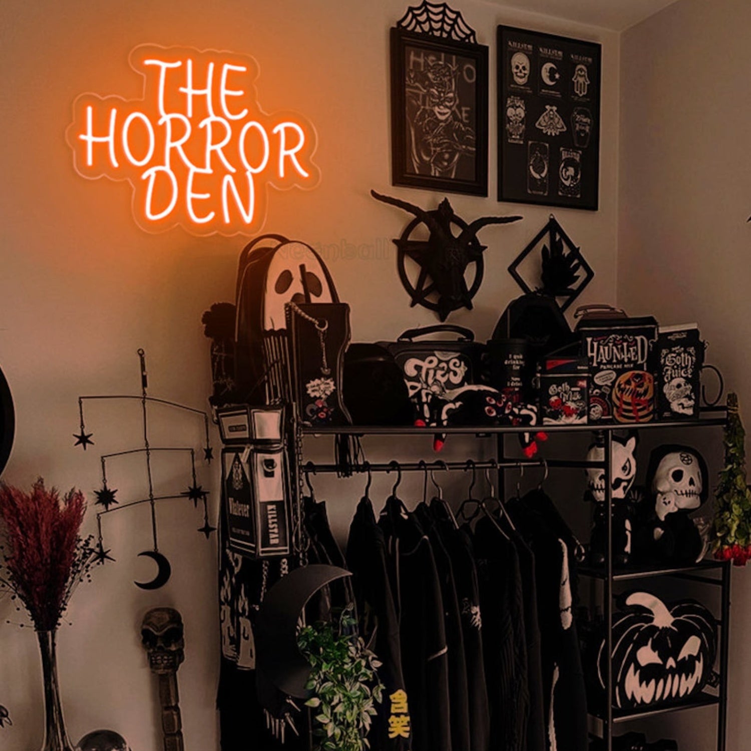 Halloween The Horror Den Neon Sign Gothic Room Decor | Shineneon